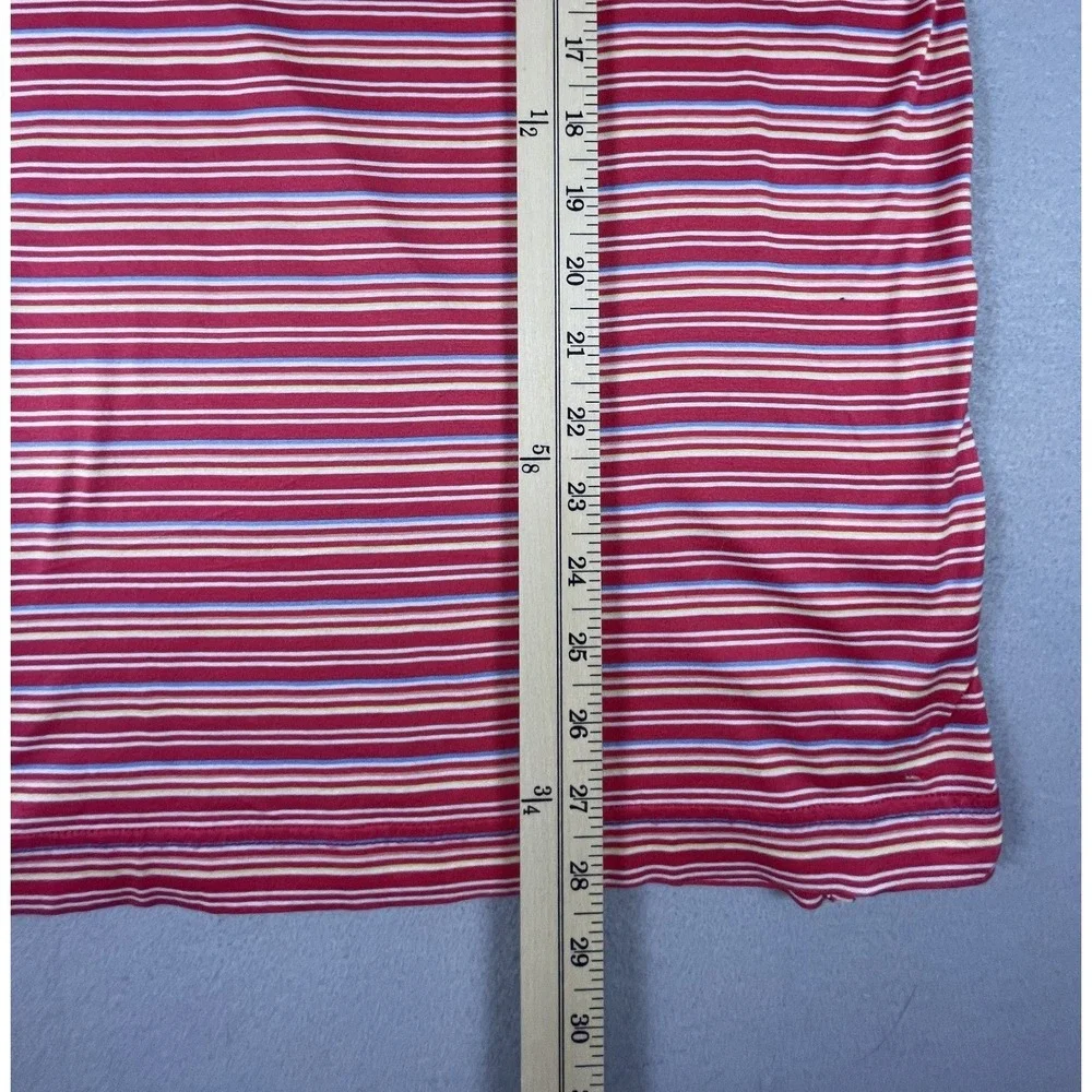 Bobby Jones Polo Shirt Mens XL Red Striped Short Sleeve Golf Cotton Classic Logo